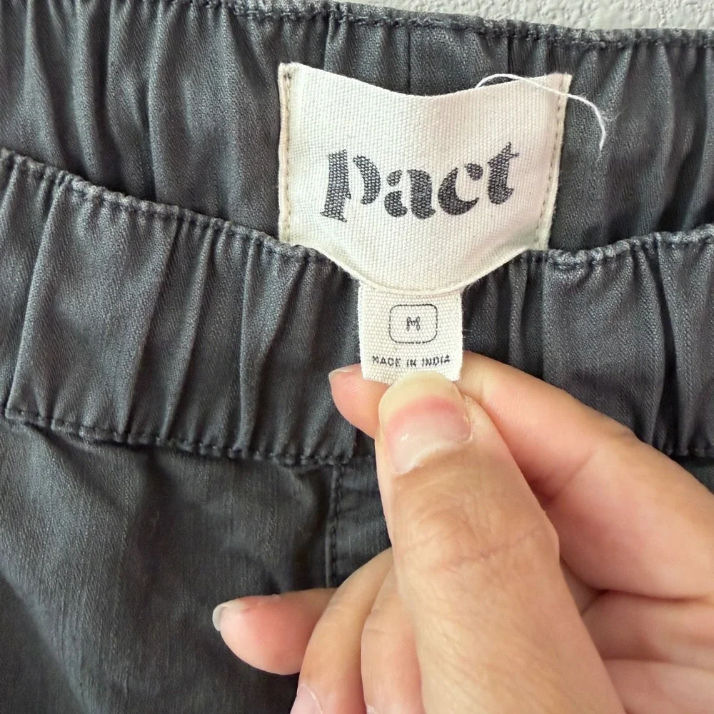 PACT Mens Organic Cotton Elastic Waist Tapered Pants Size Medium Gorpcore Casual